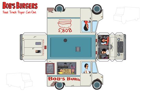 3d paper food truck template.